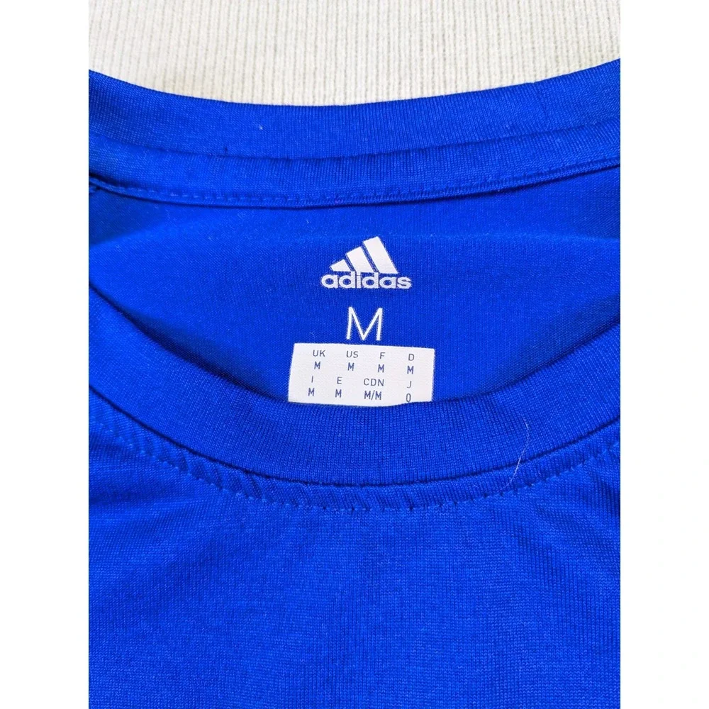 Kansas Jayhawks Shirt Mens Medium Blue Adidas Basketball Training Long Sleeve
